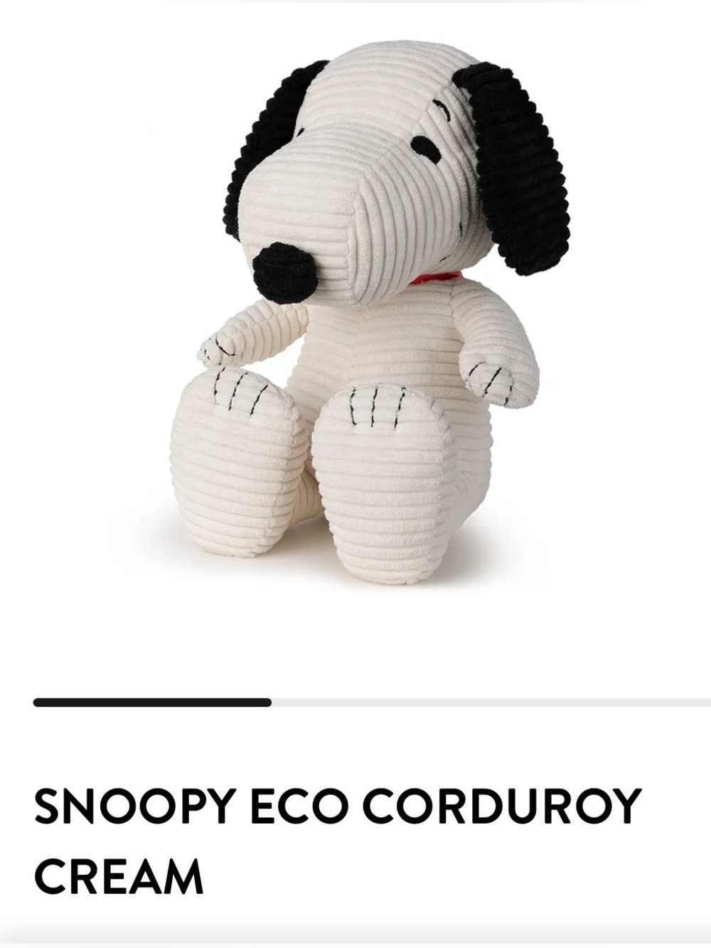 BONTON Toys & Peanuts Snoopy Eco Corduroy Cream Plush Doll